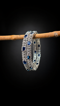 Blue stone bangle set
