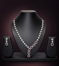 Red drop necklace and earrings