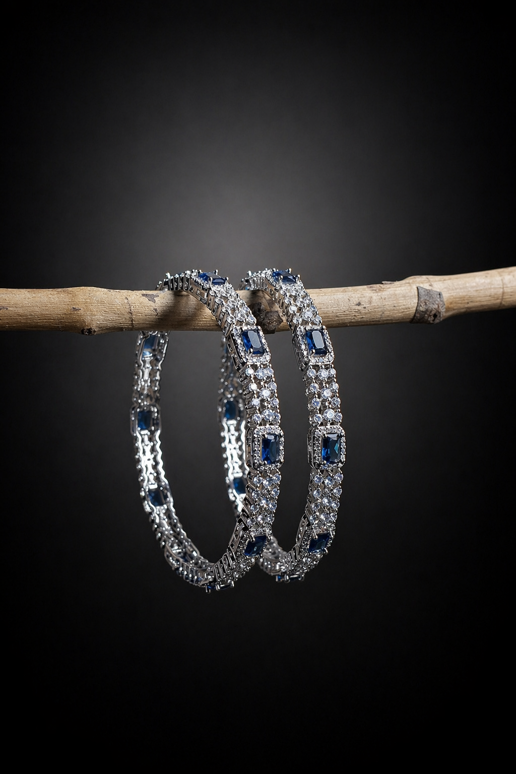 Blue crystal bangles