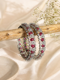 Red crystal bangle set